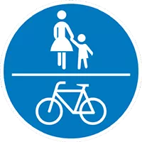 Schild Fussweg und Radweg