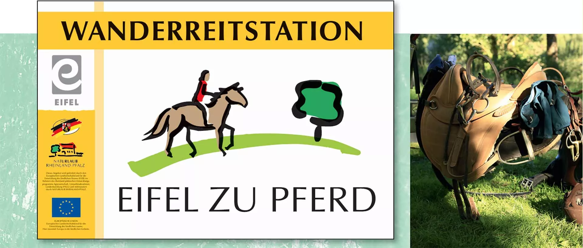 Hofschild der Eifel zu Pferd-Wanderreitstationen, Sattel